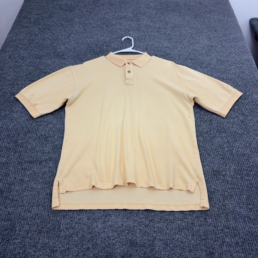Pendleton Polo Shirt Mens M Yellow Cotton Pique Short‎ Sleeve Classic Casual